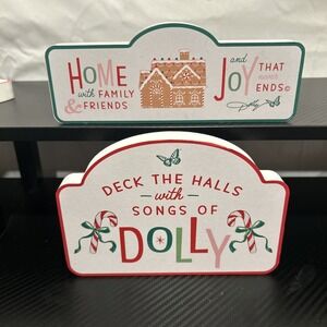 2 Dolly Parton Wooden Stand Alone Christmas‎ Decor Blocked Signs